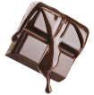 Chocolate pastry flavor icon - square of chocolate with chocolate syrup dripping down it.